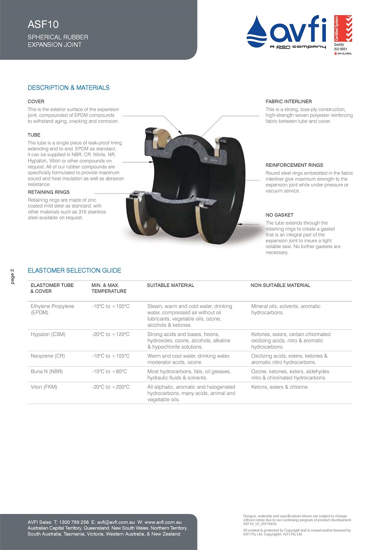 澳大利亞AVFI-ASF10橡膠軟接頭標(biāo)準(zhǔn) 澳大利亞AVFI-ASF10橡膠軟接頭標(biāo)準(zhǔn)